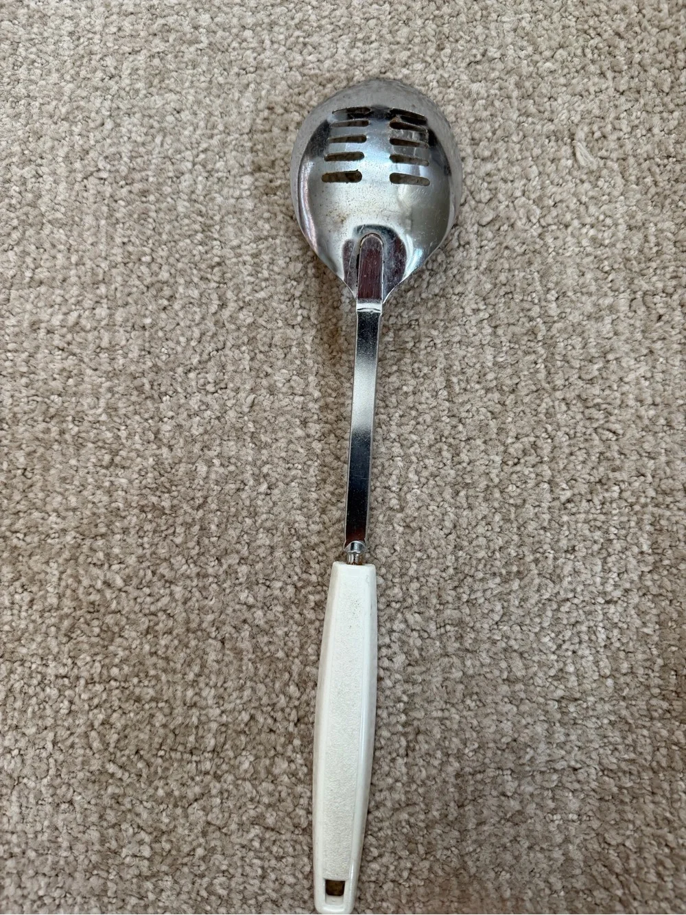 Vintage EKCO Spice of Life Slotted Spoon 12.5” Vegetable Handle USA Retro